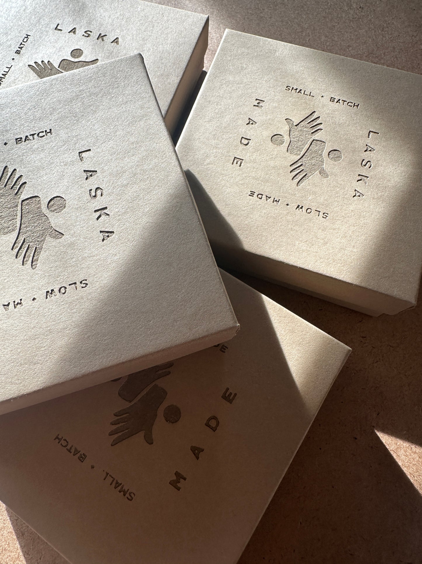 Kraft 3.5 x 3.5 x 1" Custom Branded Lasercut Boxes