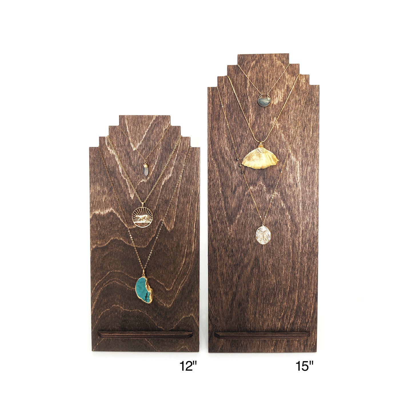Set of Minimalist Tiered Necklace Display 12" and 15"