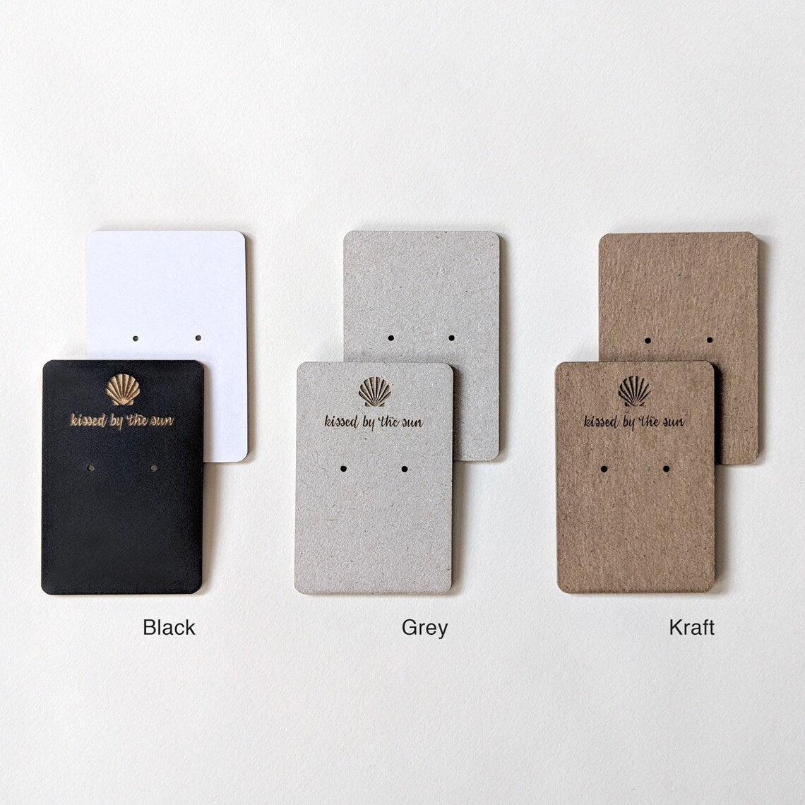 Necklace Cards - engraved logo and custom shape