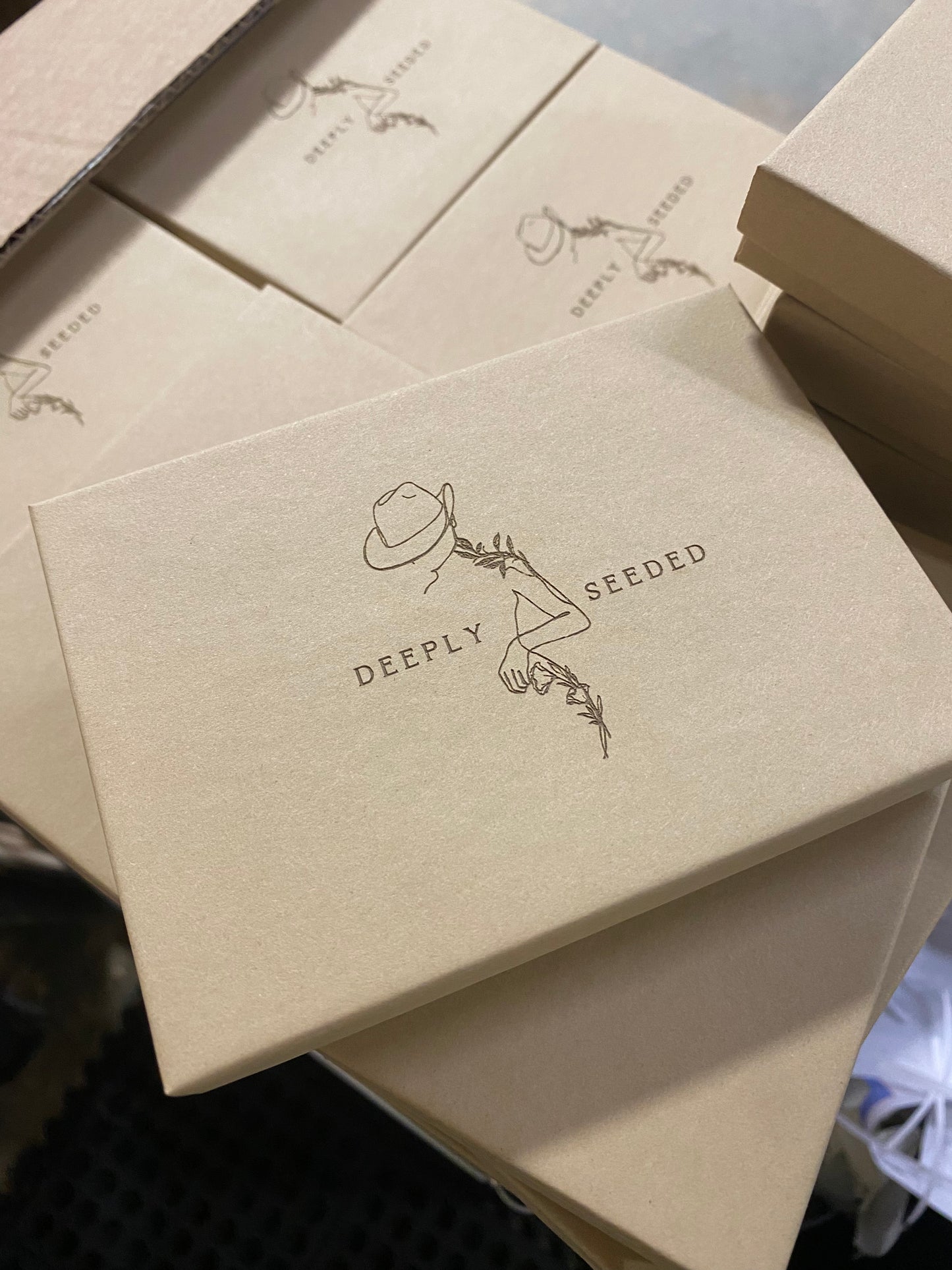 Kraft 5.25" x 3.75" x .75" Custom Branded Lasercut Boxes