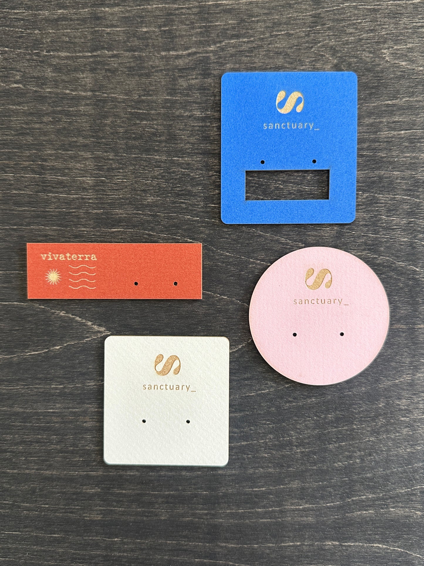 Earring Cards *SEASONAL colors  - engraved logo and custom shape