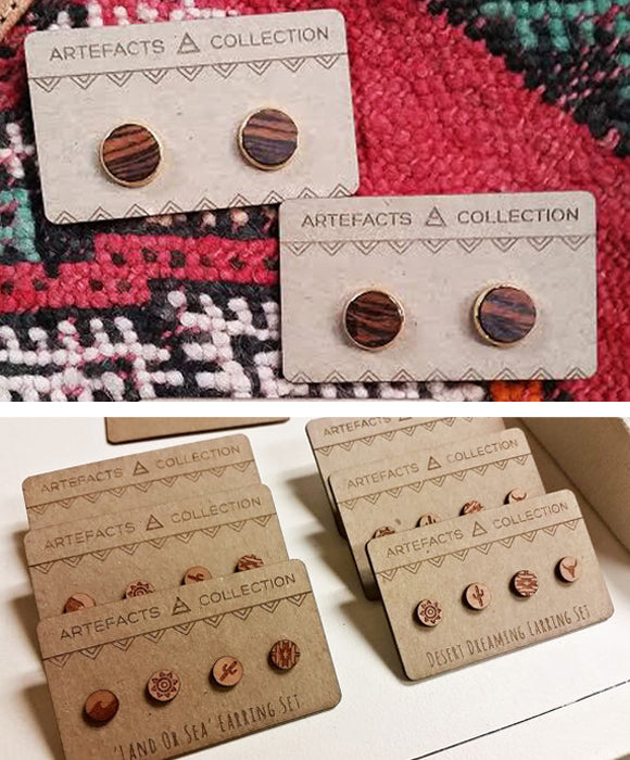 Earring Cards - engraved logo and custom shape