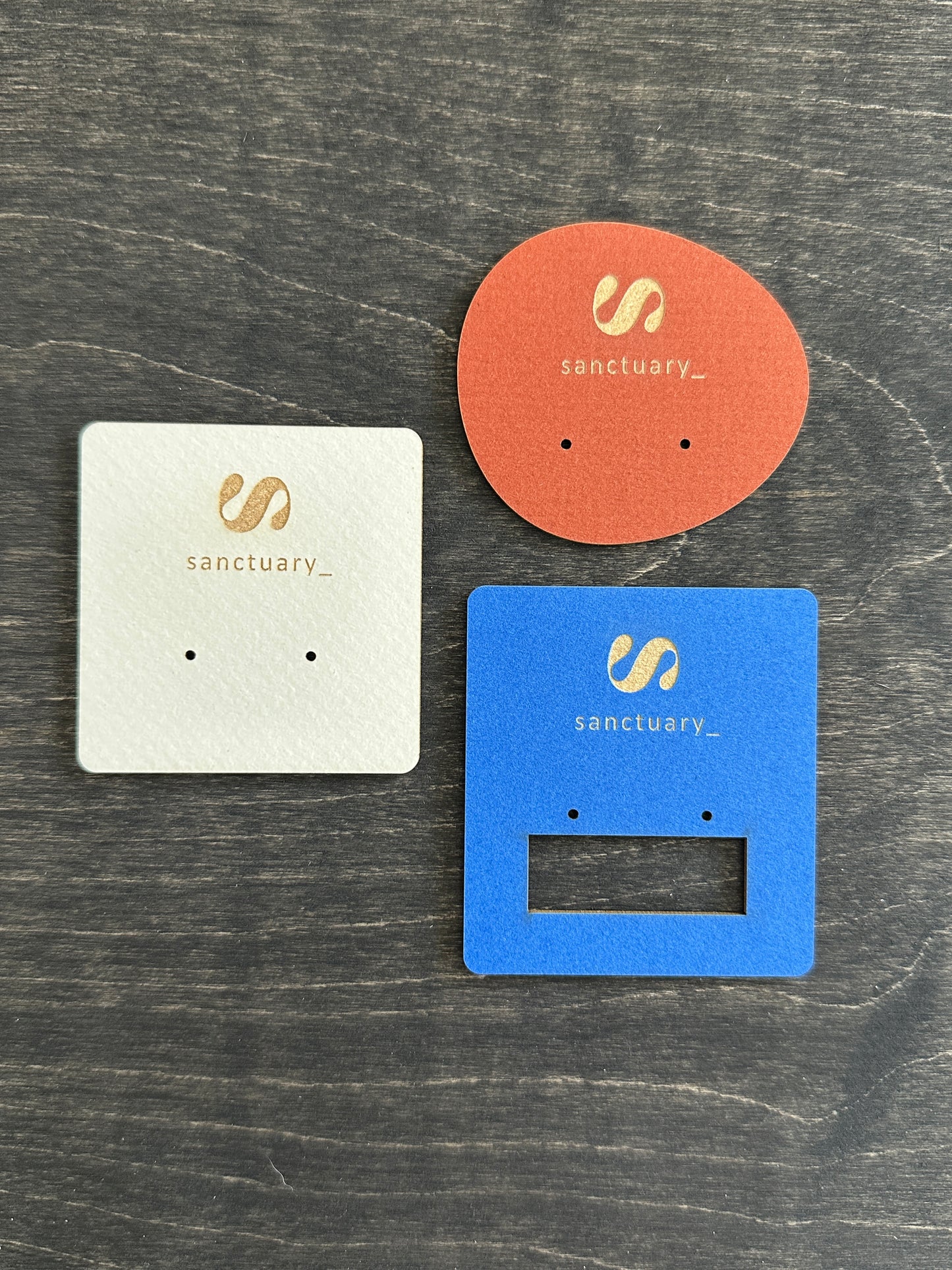 Earring Cards *SEASONAL colors  - engraved logo and custom shape