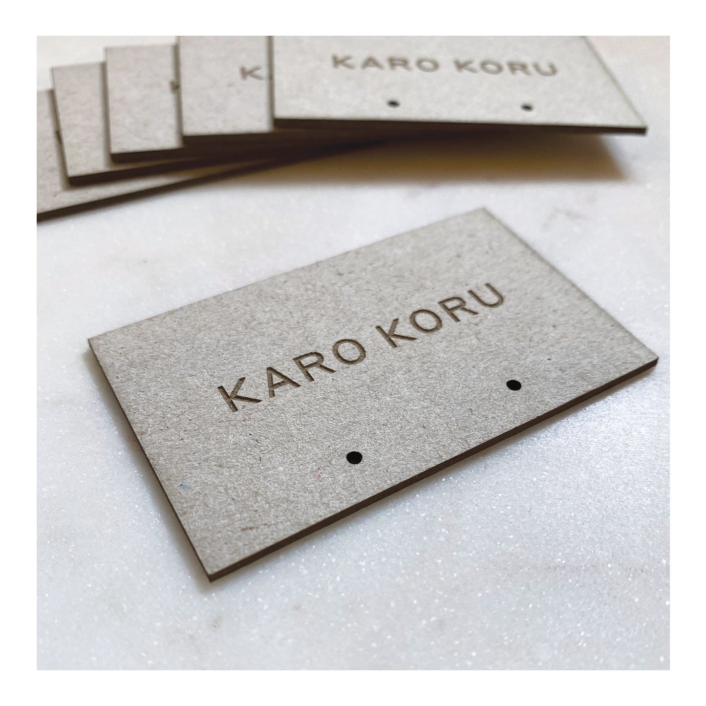 Earring Cards - engraved logo and custom shape