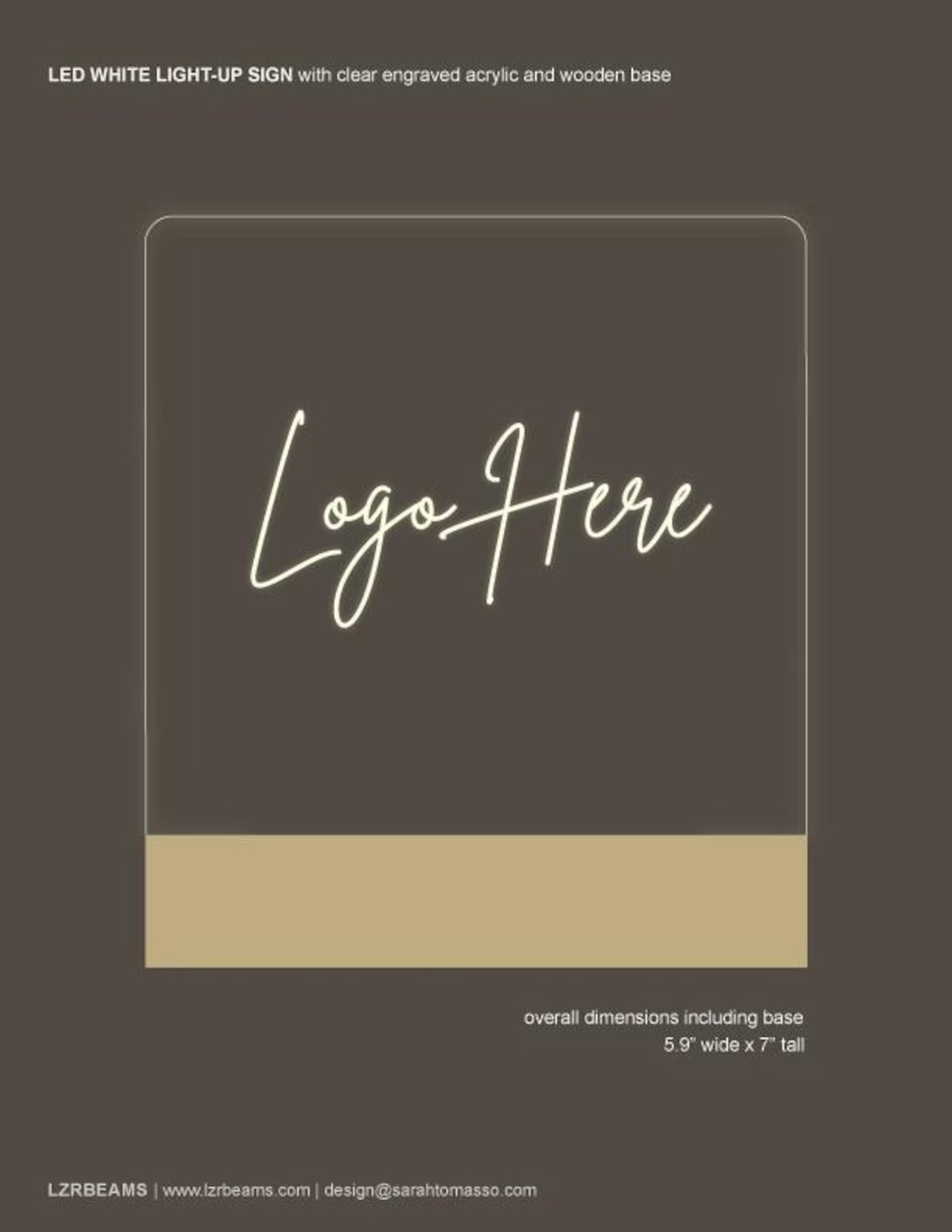 Light-up Table Top Sign