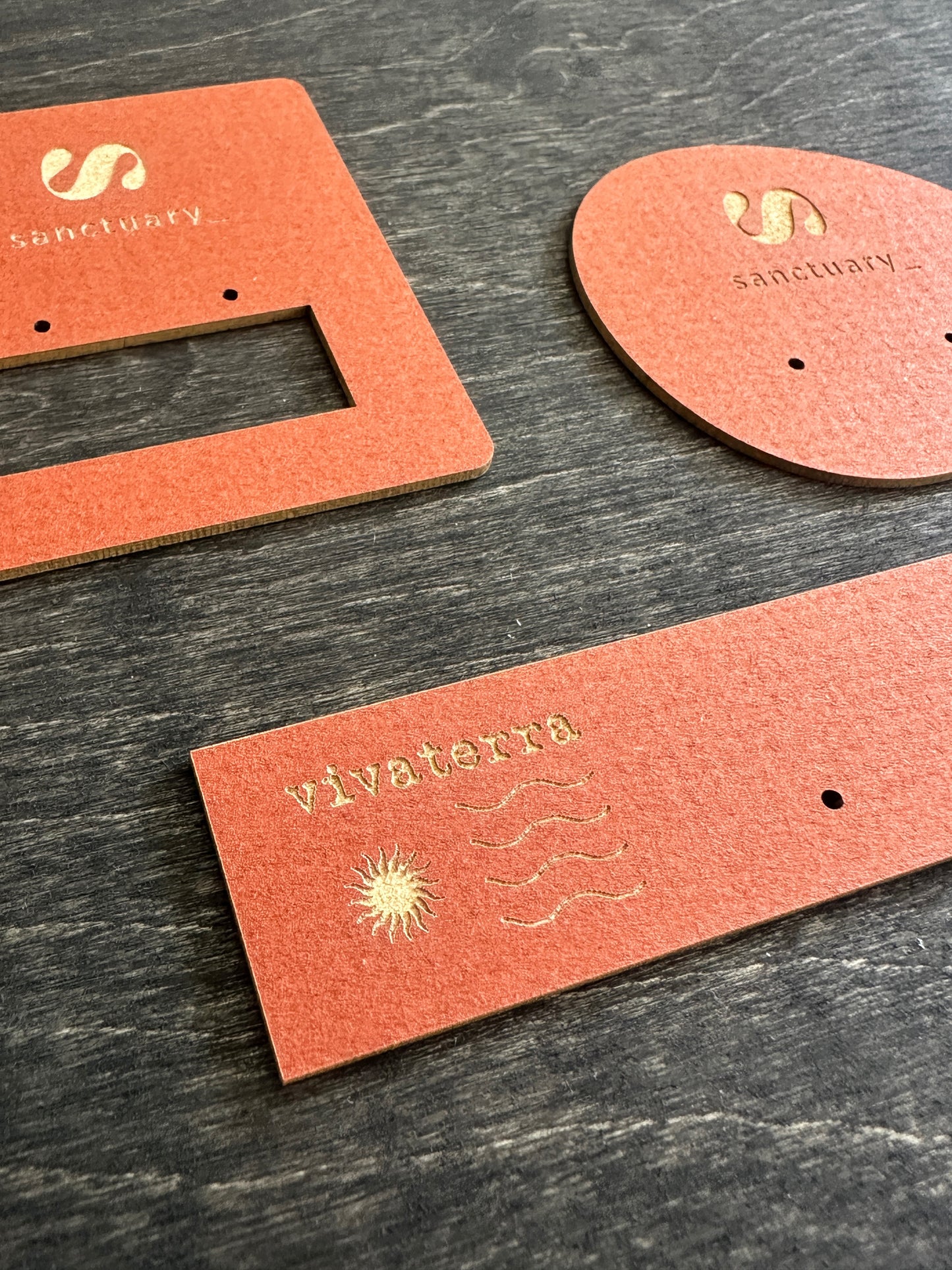 Earring Cards *SEASONAL colors  - engraved logo and custom shape