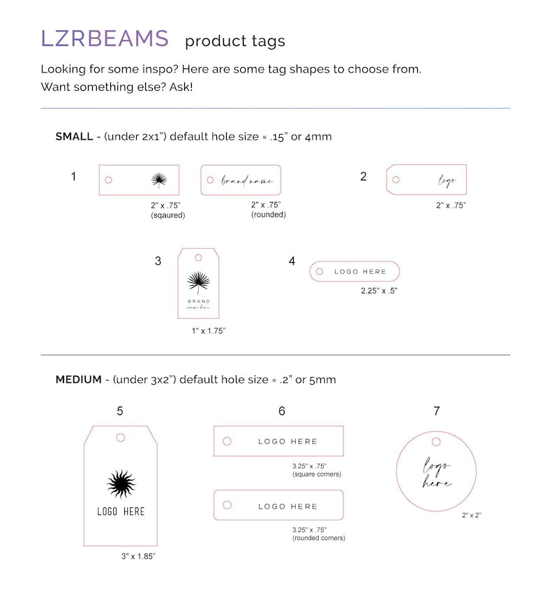 Laser-cut tag materials