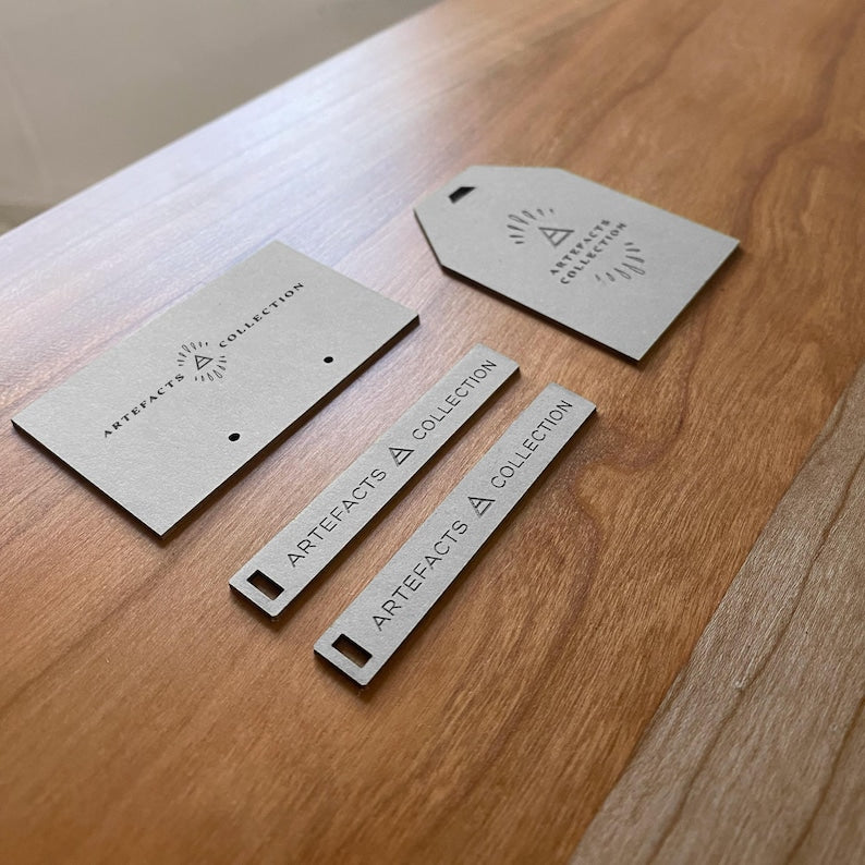 Custom laser-cut jewelry tags
